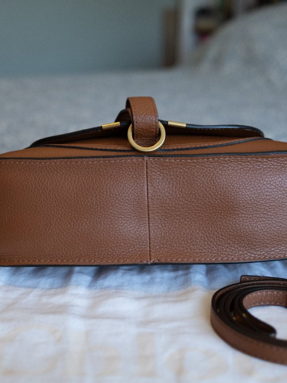 NWOT Chloe Small Marcie Bag Grained Leather in Tan - Picture 6 of 16